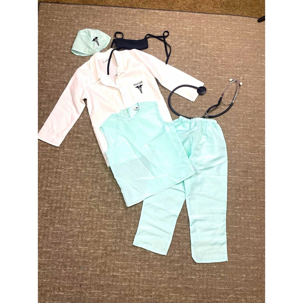 Dress Up America Kids Doctor Costume Small s 4-6 Lab Coat Scrubs Halloween